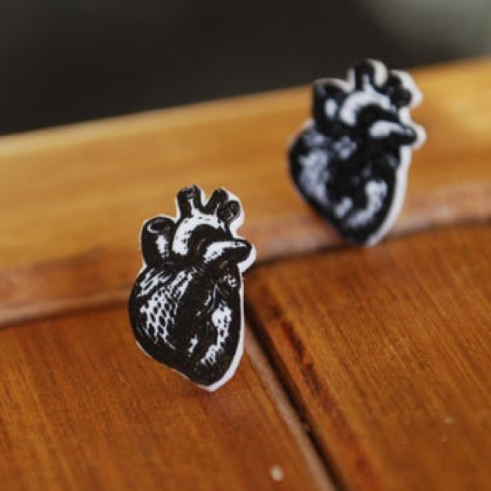 Anatomical Heart Earrings - Nurse Studs